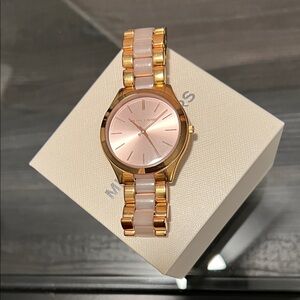 Michael Kors Slim Runway Rose Gold Tone Women's Watch